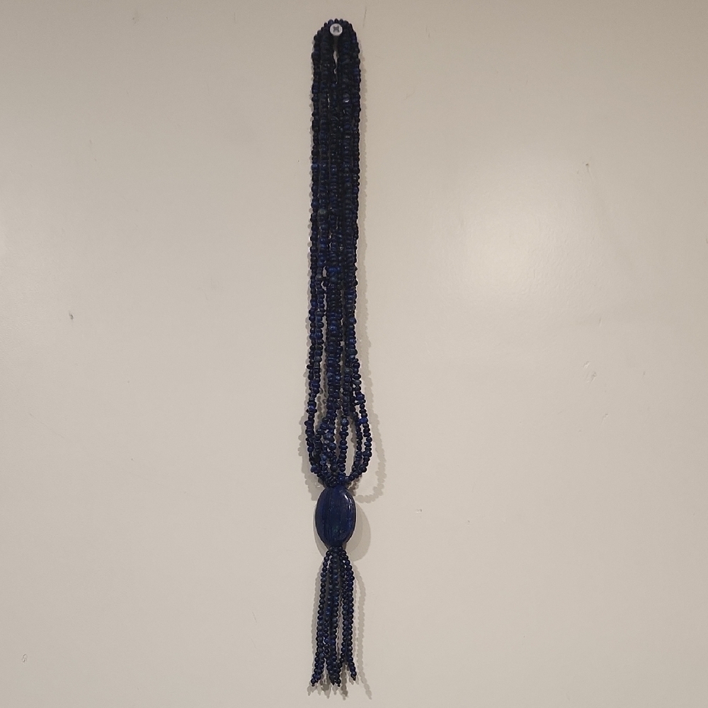 Elegant Blue Beaded‎ Necklace
